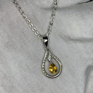 Dây Chuyền đá Sapphire Vàng Trắng 14k (3)