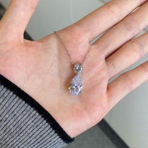 Dây Chuyền Vàng Trắng Zircon