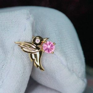 Hoa Tai Vàng 14k Spinel Hồng (3)