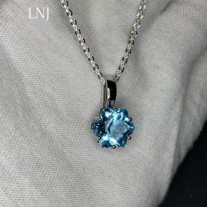 Mặt Dây Chuyền Topaz London Vàng Trắng 14k (3)