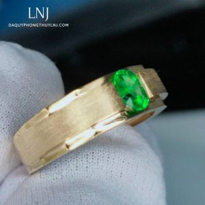 Nhẫn Nam Vàng 14k Đá Garnet Xanh (2)
