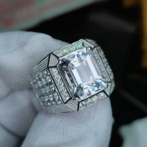 Nhẫn Nam Vàng Trắng 14k Đá Topaz (2)