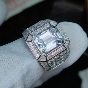 Nhẫn Nam Vàng Trắng 14k Đá Topaz (4)