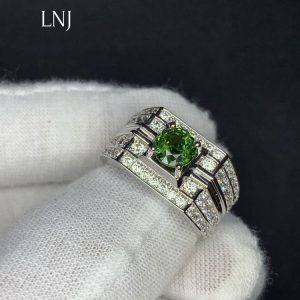 Nhẫn Nam Hột Xanh Vàng Trắng 14k