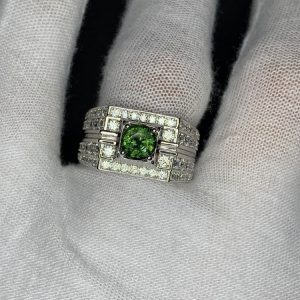 Nhẫn Nam Hột Xanh Vàng Trắng 14k (5)