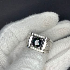 Nhẫn Nam đá Sapphire Phan Thiết Vàng Trắng 14k (4)