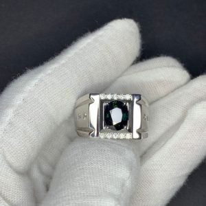 Nhẫn Nam đá Sapphire Phan Thiết Vàng Trắng 14k (5)