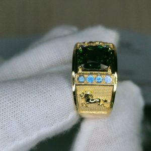 Nhẫn Nam Vàng Gold đá Sapphire Xanh đính đá Tấm Sapphire Hero (4)