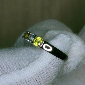 Nhẫn Vàng Trắng 2 Màu đá Trắng Zircon, Citrine Vàng (2)
