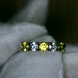 Nhẫn Vàng Trắng 2 Màu đá Trắng Zircon, Citrine Vàng (3)