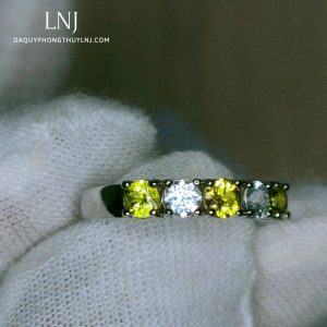 Nhẫn Vàng Trắng 2 Màu đá Trắng Zircon, Citrine Vàng (4)