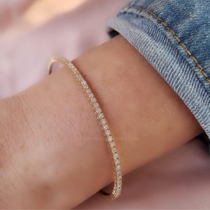 Vòng Tay Vàng 14k đá Zircon Trắng (2)