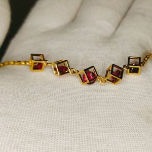 Vòng Tay Vàng 14k Garnet đỏ (2)