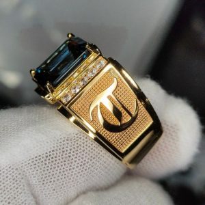 Nhẫn Nam Vàng 14k Aquamarine Blue (3)