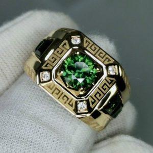 Nhẫn Nam Vàng 14k Peridot Xanh (5)