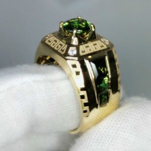 Nhẫn Nam Vàng 14k Peridot Xanh (6)