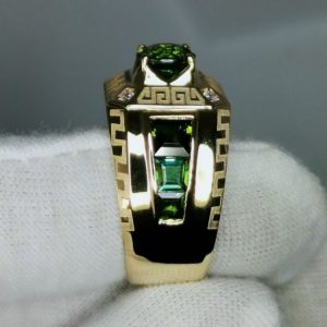 Nhẫn Nam Vàng 14k Peridot Xanh (8)