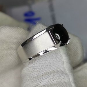 Nhẫn Nam Vàng Trắng 14k Sapphire Sao (3)