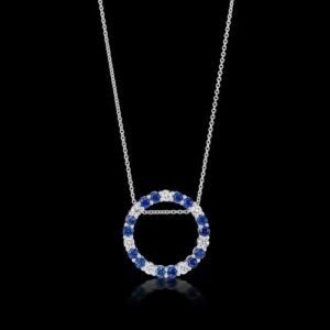Dây Chuyền Nữ Vàng Trắng 14k đá Sapphire Blue Thiên Nhiên (3)