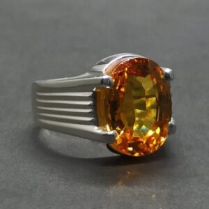 Nhẫn Nam Vàng Trắng 14k Đá Citrine Thiên Nhiên (2)