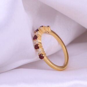 Nhẫn Nữ Vàng Gold 14k Đá Garnet Thiên Nhiên (3)