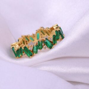 Nhẫn Nữ Vàng Gold 18k Đá Ngọc Lục Bảo Thiên Nhiên (2)