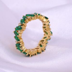 Nhẫn Nữ Vàng Gold 18k Đá Ngọc Lục Bảo Thiên Nhiên (4)