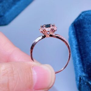 Nhẫn Nữ Vàng Trắng 14k Đá Topaz London Blue Thiên Nhiên (3)