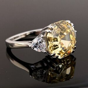 Nhẫn Nữ Vàng Trắng 14k Đá Citrine Thiên Nhiên (2)