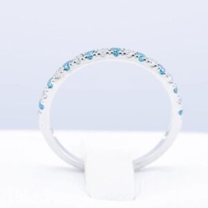 Nhẫn Nữ Vàng Trắng 14k Đá Topaz London Thiên Nhiên (2)