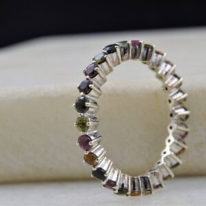 Nhẫn Nữ Vàng Trắng 14k Đá Tourmaline Thiên Nhiên (4)