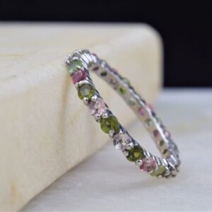 Nhẫn Nữ Vàng Trắng 14k Đá Tourmaline Thiên Nhiên (8)