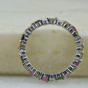 Nhẫn Nữ Vàng Trắng 14k Đá Tourmaline Thiên Nhiên (9)