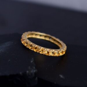 Nhẫn Nữ Vàng Gold 14k Đá Citrine Vàng Thiên Nhiên (2)