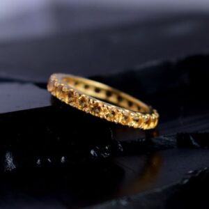 Nhẫn Nữ Vàng Gold 14k Đá Citrine Vàng Thiên Nhiên (5)