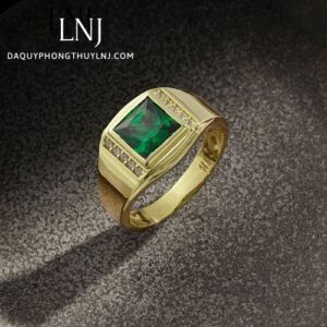 Nhẫn Nam Vàng Gold 14k đá Sapphirre Xanh