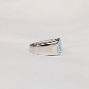 Nhẫn Nam Vàng Trắng 14k đá Topaz Thiên Nhiên (3)