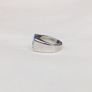 Nhẫn Nam Vàng Trắng 14k đá Topaz Thiên Nhiên (4)