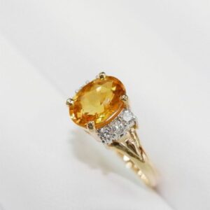 Nhẫn Nữ Vàng Gold 14k đá Citrine Vàng Thiên Nhiên (2)