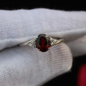 Nhẫn Nữ Vàng Gold 14k đá Garnet Thiên Nhiên (2)