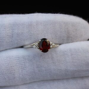 Nhẫn Nữ Vàng Gold 14k đá Garnet Thiên Nhiên (3)