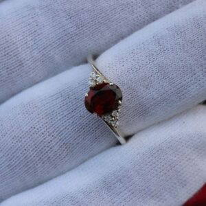 Nhẫn Nữ Vàng Gold 14k đá Garnet Thiên Nhiên (4)
