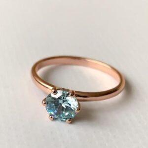 Nhẫn Nữ Vàng Gold 18k đá Zircon Blue Thiên Nhiên (2)