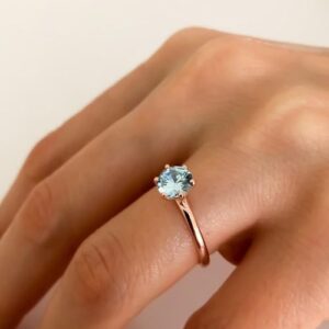 Nhẫn Nữ Vàng Gold 18k đá Zircon Blue Thiên Nhiên (4)