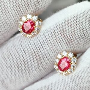 Hoa Tai Nhẫn Nữ Đá Spinel Vàng Gold 14k Thiên Nhiên (2)