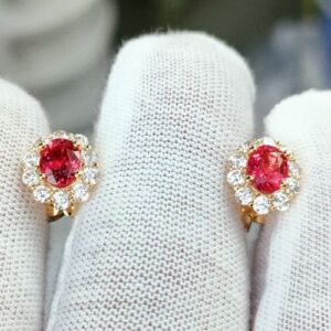Hoa Tai Nhẫn Nữ Đá Spinel Vàng Gold 14k Thiên Nhiên (4)