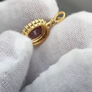 Mặt Dây Chuyền Vàng Gold 14k Đá Spinel Hồng Thiên Nhiên (5)
