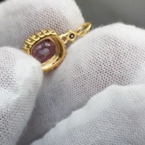 Mặt Dây Chuyền Vàng Gold 14k Đá Spinel Hồng Thiên Nhiên (6)