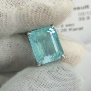 Mặt Dây Chuyền Vàng Trắng 10k đá Aquamarine Thiên Nhiên (4)