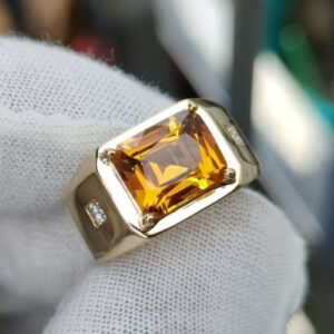 Nhẫn Nam Đá Citrine Vàng Gold 14k Thiên Nhiên (2)
